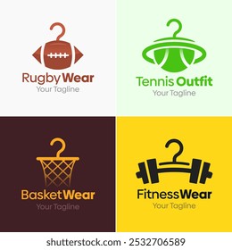 Conjuntos de Modelos de Logotipo de Forma de Moda, Hanger. Bom para negócios, agência, comunidade e organização