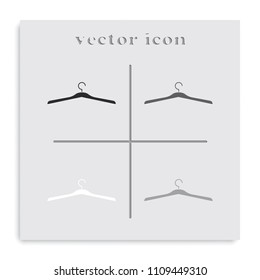 Hanger flat black and white vector icon.