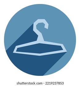 hanger flat icon. blue icon in flat style of abstract hangers. icon for a clothing store. web browser icon.