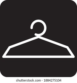 Hanger flat icon isolated on black white background