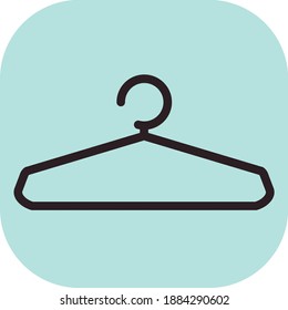 Hanger flat icon isolated on blue background