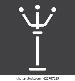 Hanger floor solid icon, Furniture and interior element, vector graphics, a filled pattern on a black background, eps 10.