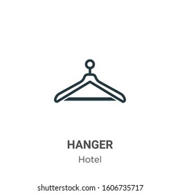 Hanger glyph icon vector on white background. Flat vector hanger icon symbol sign from modern hotel collection for mobile concept and web apps design.