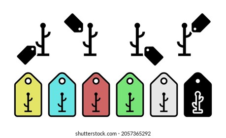Hanger glyph vector icon in tag set illustration for ui and ux, website or mobile application