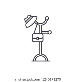 Hanger in the hallway line icon concept. Hanger in the hallway vector linear illustration, symbol, sign