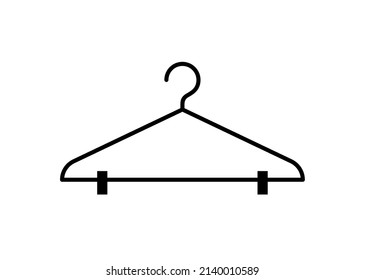 Percha, perchas por ropa. Símbolo armario o vestuario. Ilustración vectorial aislada en un fondo blanco.