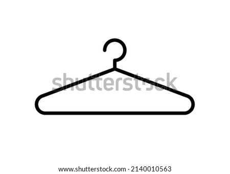 Hanger, hangers for clothes. Wardrobe or locker room symbol. Isolated vector illustration on a white background.