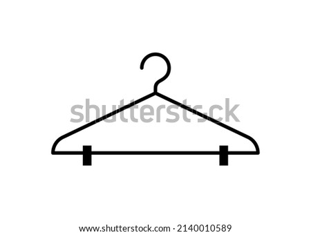Hanger, hangers for clothes. Wardrobe or locker room symbol. Isolated vector illustration on a white background.