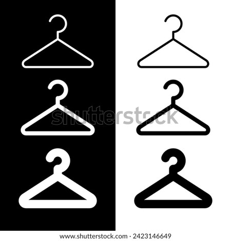 Hanger, hangers for clothes. Wardrobe or locker room symbol. Isolated vector illustration on a white background.
