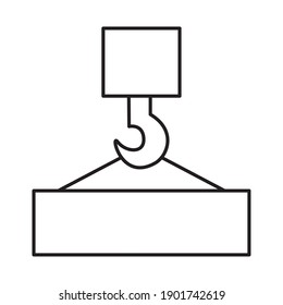 colgador de un contenedor sobre fondo blanco, estilo de línea, ilustración vectorial