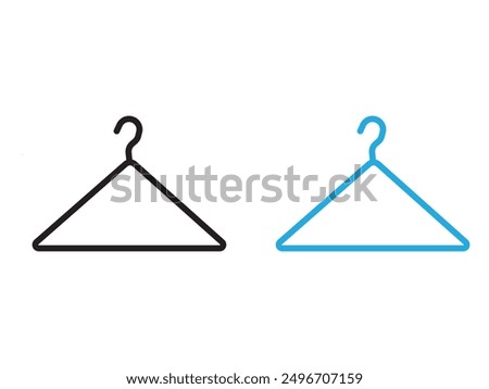 hanger icon (2) black and white vector outline sign