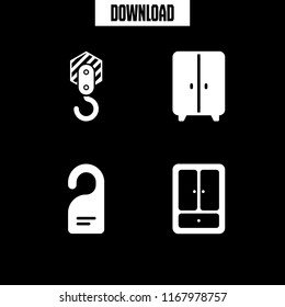 hanger icon. 4 hanger vector set. closet, hook and do not disturb icons for web and design about hanger theme