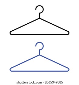 Hanger icon black and blue vector. Line clothes hanger symbol. free vector image