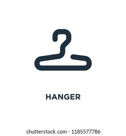 Hanger icon. Black filled vector illustration. Hanger symbol on white background. Can be used in web and mobile.