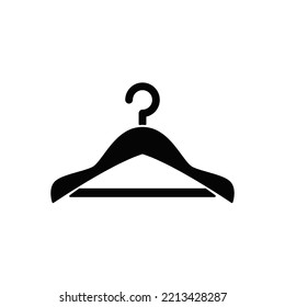 hanger icon in black flat glyph, filled style isolated on white background
