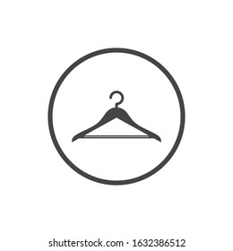 Hanger Icon Black and White Vector Style on White Background