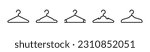 Hanger icon. Cloth hanger, coat or clothes rack icon symbol vector in line style on white background with editable stroke. Vector illustration