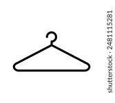 Hanger icon. Cloth hanger, coat or clothes rack icon symbol vector in flat style on white background with editable stroke. Vector illustration