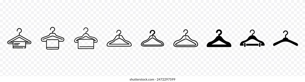 Hanger icon. Cloth hanger, coat or clothes rack icon, Clothes hanger. Hangers icon vector isolated on transparent background,  clothes hanger, Hangers, clothes, shop, shopping icon