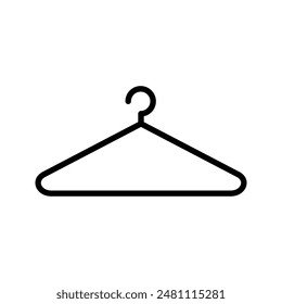 Hanger icon. Cloth hanger, coat or clothes rack icon symbol vector in flat style on white background with editable stroke. Vector illustration