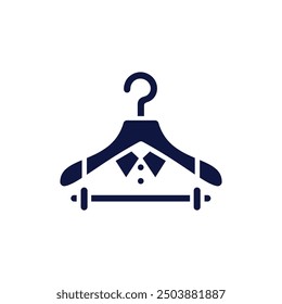 Hanger icon. Cloth hanger, coat or clothes rack icon symbol vector in flat style on white background with editable stroke. Vector illustration