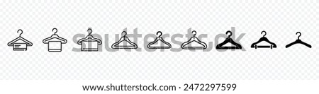 Hanger icon. Cloth hanger, coat or clothes rack icon, Clothes hanger. Hangers icon vector isolated on transparent background,  clothes hanger, Hangers, clothes, shop, shopping icon