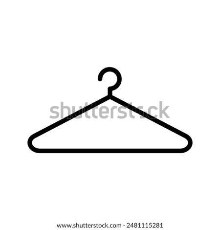 Hanger icon. Cloth hanger, coat or clothes rack icon symbol vector in flat style on white background with editable stroke. Vector illustration