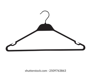 Hanger icon. The clothes hanger icon. Cloth hanger, rack or clothes coat icon symbol vector in flat style on white background. wooden and plastic hangers with a hook for clothes. Vector illustration