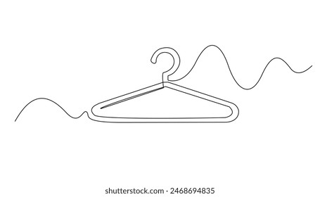 hanger icon continuous line drawing.one line drawing of clothes hanger.minimalist line isolated white background