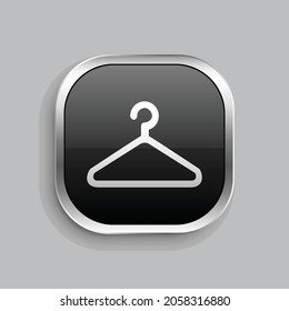 hanger icon design. Glossy Button style rounded rectangle isolated on gray background.. Vector illustration