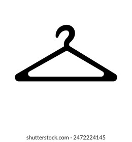 Hanger icon design vector illustration, clothes hanger icon, black hangers silhouette, clothes rack image