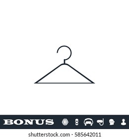 Hanger icon flat. Black pictogram on white background. Vector illustration symbol and bonus button