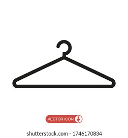 Hanger icon in flat style isolated on white background, vector illustration