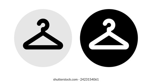 Hanger icon, hangers for clothes. Wardrobe or locker room symbol. Isolated vector illustration on a white background.