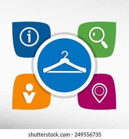 Hanger icon and icons set vector illustration. Modern Flat style 
