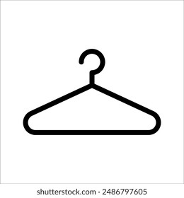 Hanger icon illustration isolated vector sign symbol. clothing icon vector set. on a black and white background.