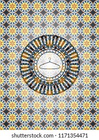 hanger icon inside arabesque badge. arabic decoration.