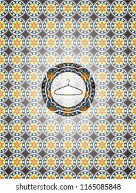 hanger icon inside arabesque emblem. arabic decoration.