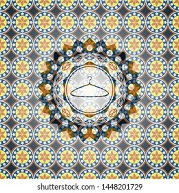 hanger icon inside arabesque emblem. arabic decoration.