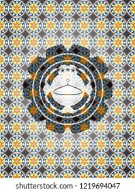 hanger icon inside arabic emblem. Arabesque decoration.