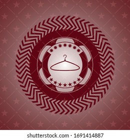 hanger icon inside badge with red background