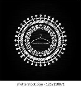 hanger icon inside chalk emblem