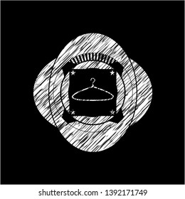 hanger icon inside chalk emblem