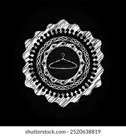 hanger icon inside chalk emblem. 