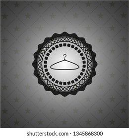 hanger icon inside dark emblem. Retro