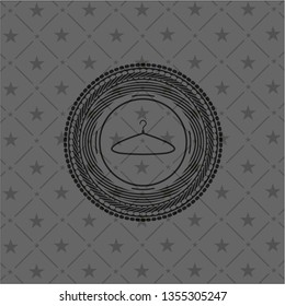 hanger icon inside dark emblem. Retro