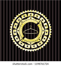 hanger icon inside gold emblem