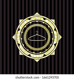 hanger icon inside gold shiny badge