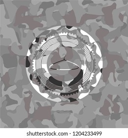 hanger icon inside grey camo texture