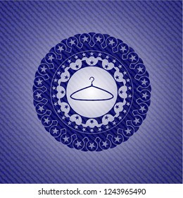 hanger icon inside jean background
